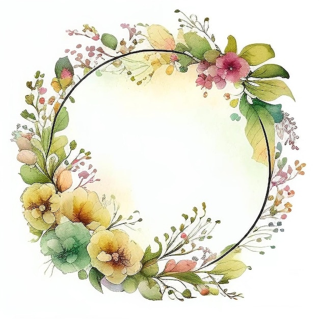 Photo circle of flower frame