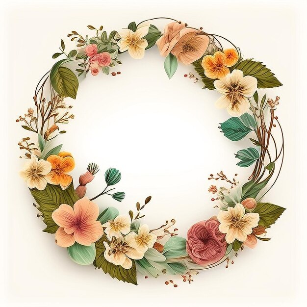 Photo circle of flower frame