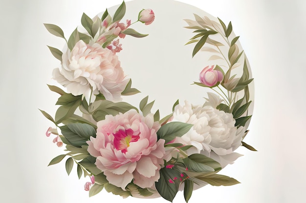 Circle from peonies