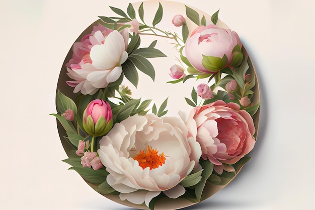 Circle from peonies