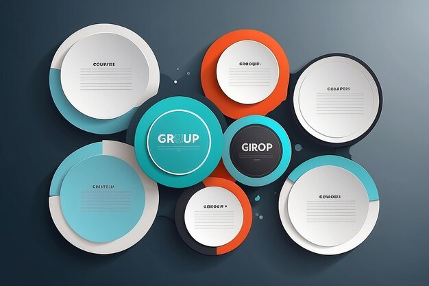 Photo circle group template can use for business concept