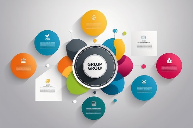 Photo circle group template can use for business concept