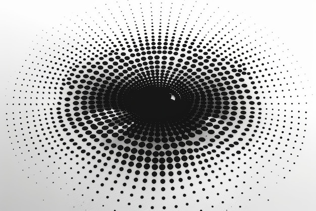 Photo a circle of halftone black and white dots