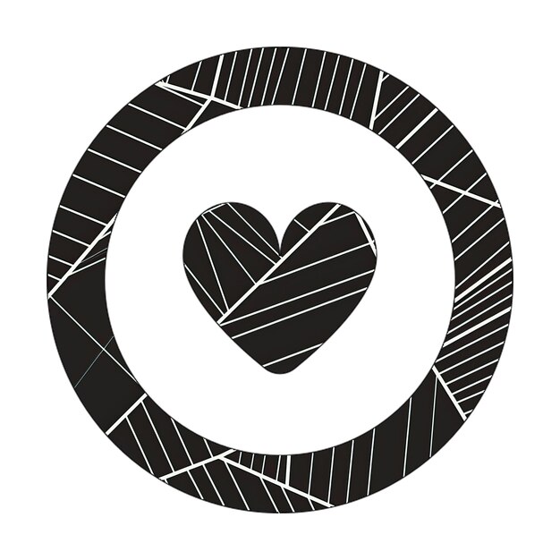 circle heart icon photo with abstract texture dark modern