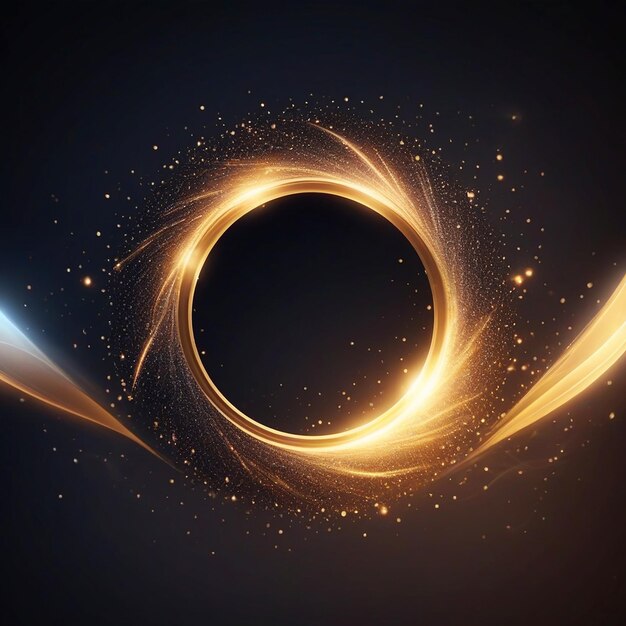 circle of light element spinning light particles title presentation design