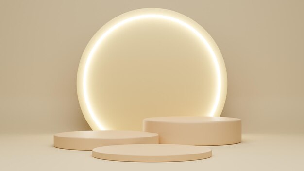 A circle of lights is on a white wall with a light on it.