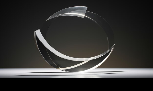 a circle made of silver metal is on a black background