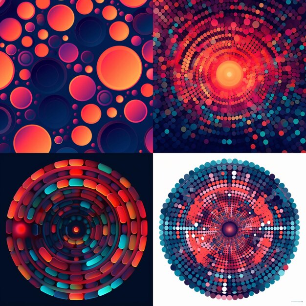 Circle pattern illustration vibrant colors