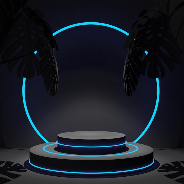 Circle podium template in 3d scene