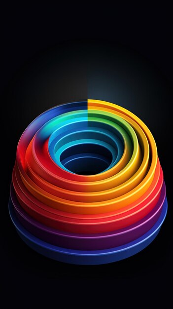 Photo a circle of rainbow colored lines