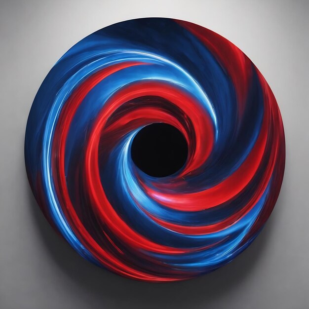 Photo a circle of red and blue light is shown with a red and blue swirl