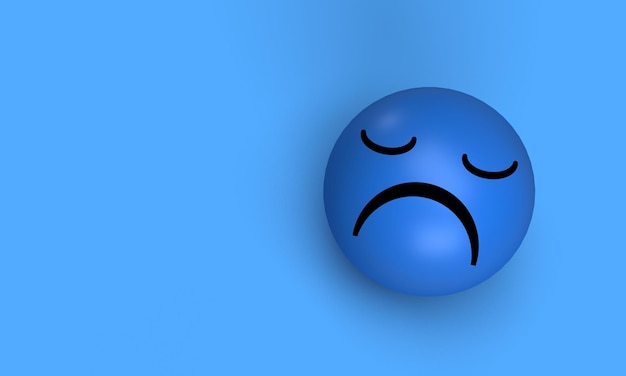 Photo circle round balloon icon face symbol decoration ornament blue monday morning background wallpaper copy space empty depression sadness unhappy gloomy annoy mug joylessness emotion feeling lifestyle