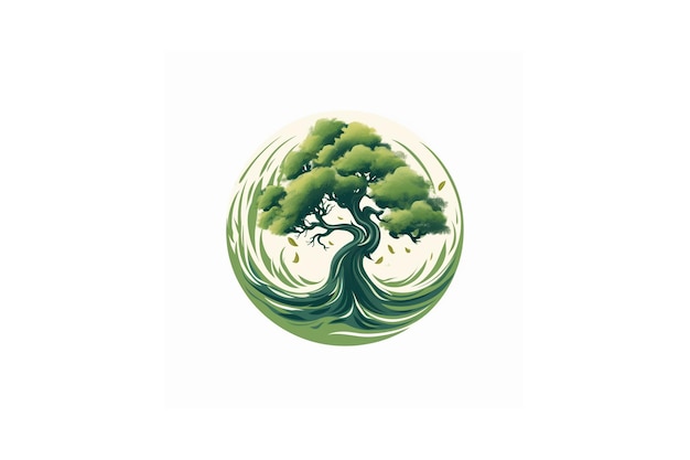 Photo circle tree logo design
