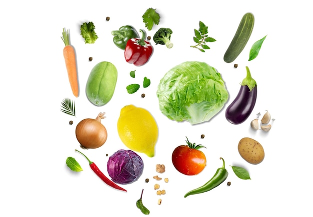 a circle of vegetables with a picture of vegetables on it