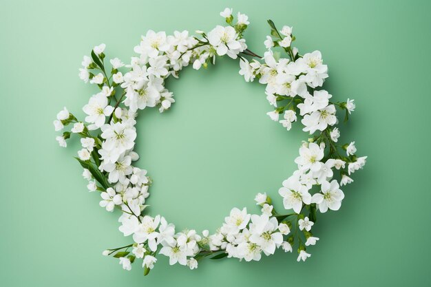 Photo circle of white flowers