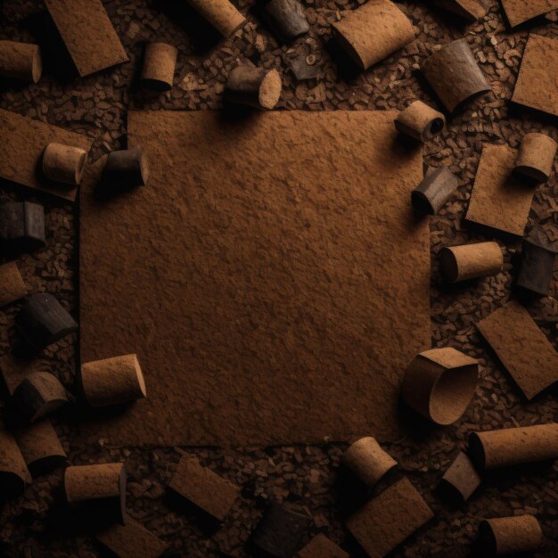 Photo a circle of wine corks with a wooden frame and a cork and corks.