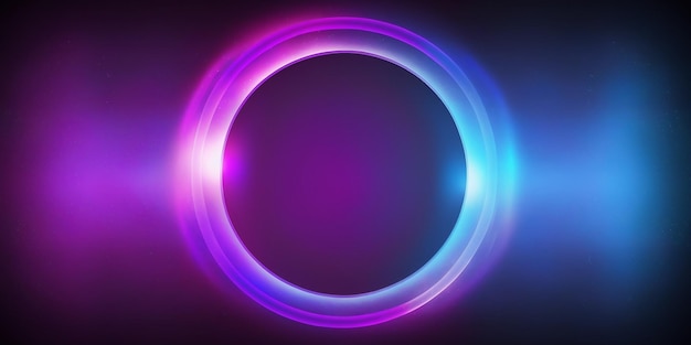 Photo a circle with a blue and pink light on it.