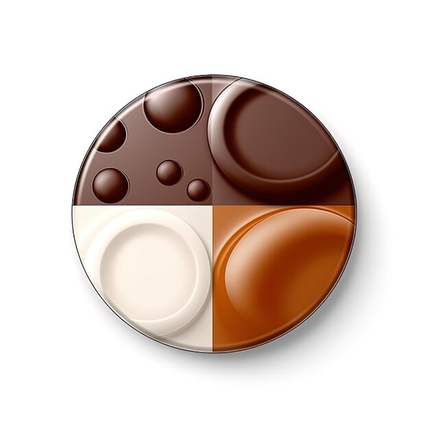Foto un cerchio con cioccolato e panna su di esso