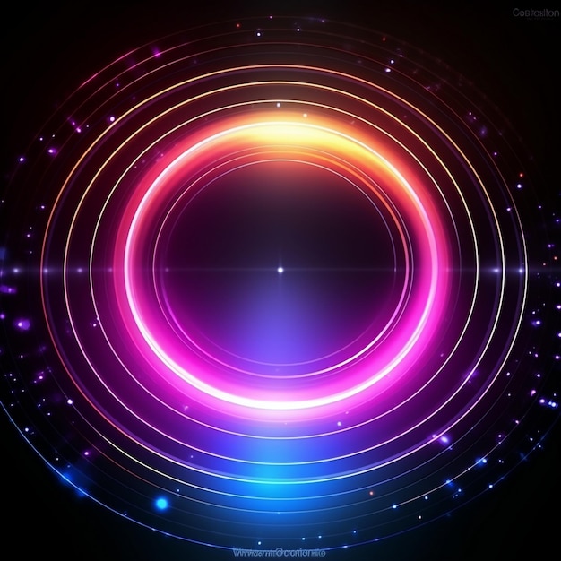 a circle with a circle of purple and blue lights