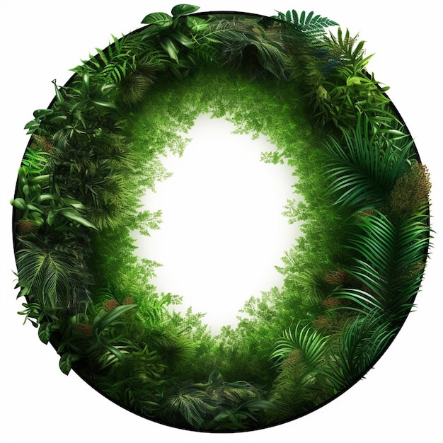 A circle with a green border that says jungle.