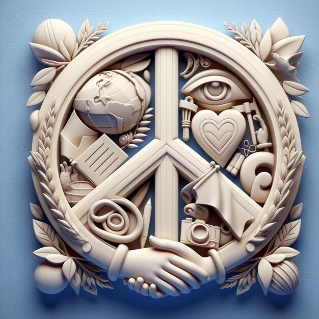 a circle with hands that say hands with the word peace