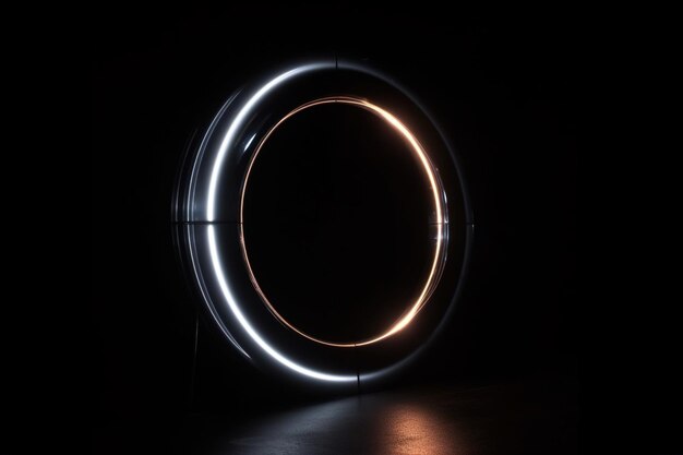 A circle with a light at the top of it