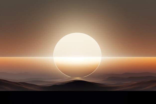 circle with lighting in background in style of abstract landscapes Illustration AI Generative