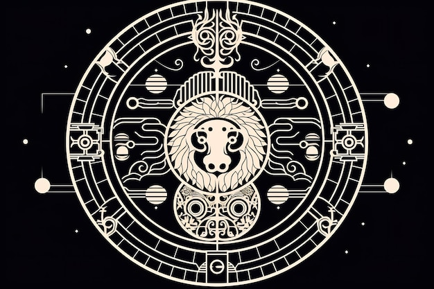 a circle with a lion on it