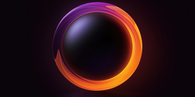 A circle with a purple and orange color in the middle.