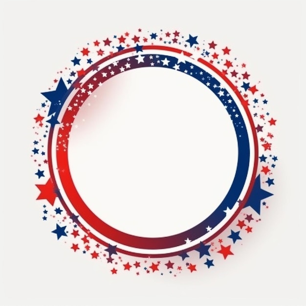 Photo a circle with stars and a red white and blue background generative ai