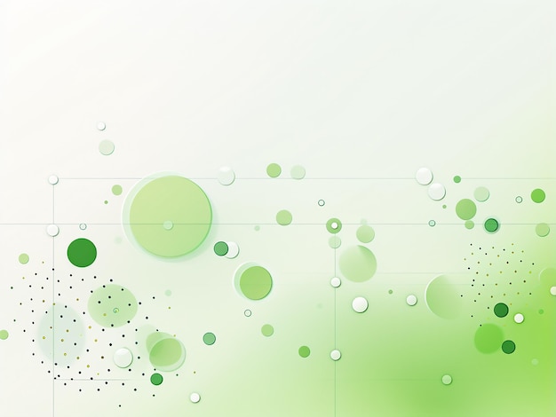 Круги и точки образуют динамический зеленый фон. Генерация искусственного интеллекта.