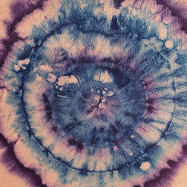 Circles handpainted on silk in batik technique