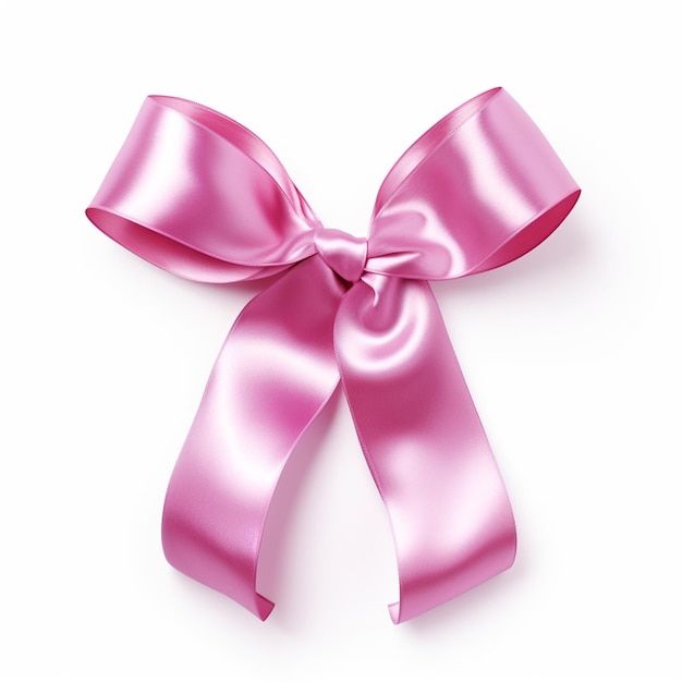 Circleshaped breast cancer awareness ribbon on white background