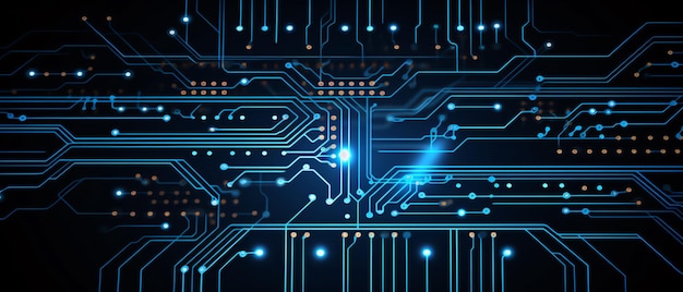 circuit board blue abstract technology background motherboard vector illustration