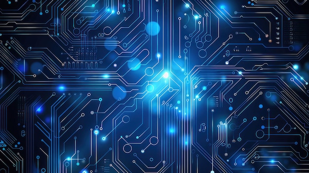 Пластинка с голубыми схемами Технологическая концепция Высокотехнологичный фон