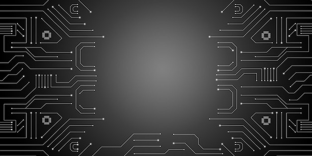 circuit board and copy space background black and gray background gradient technology digital