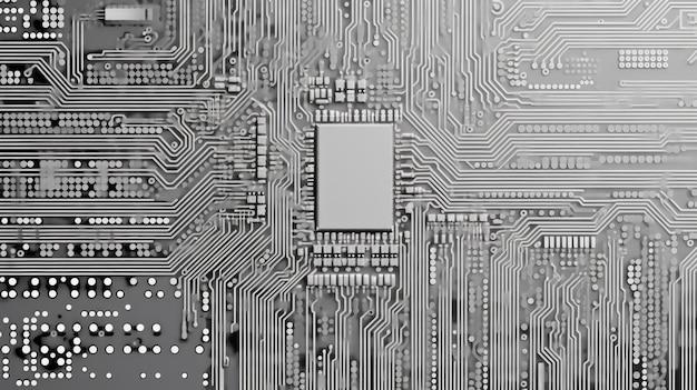 Foto circuito stampato chip digitale della scheda madre sfondo scientifico tecnologico creato con tecnologia ai generativa