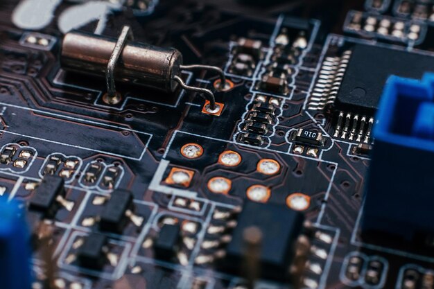 Circuit board repair electronic hardware modern technology motherboard digital personal computer chi...