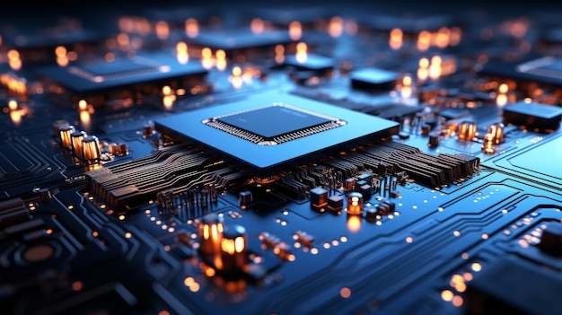 Circuit board technology background central computer processors chip