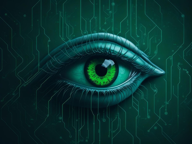 Circuit digital technology eye AI generated