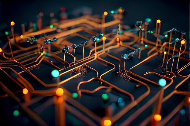 Высокотехнологичное ядро процессора Circuitry Pulse визуализировано с помощью генеративного искусственного интеллекта