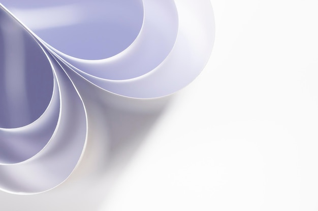 Circular abstract shapes of violet tones on white background