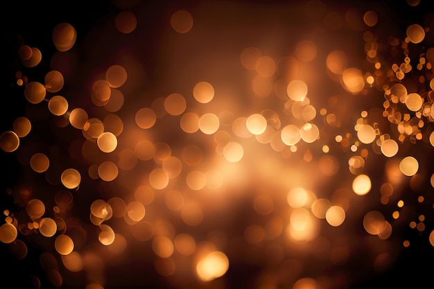 Circular bokeh in yellow orange tones Generative AI