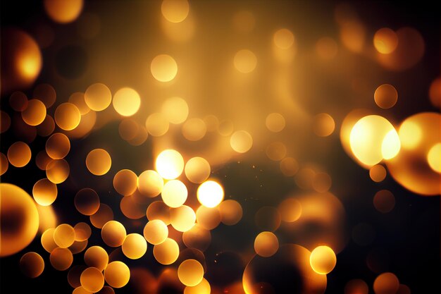 Circular bokeh in yellow orange tones Generative AI