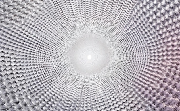 A circular ceiling with a light at the top