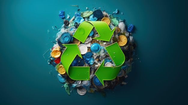 Circular economy waste reduction resource recovery solid color background
