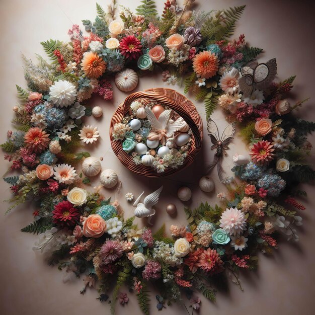 Photo circular floral arrangement