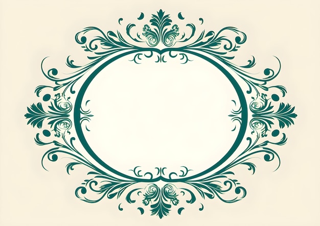 Photo a circular frame with a floral design abstract emerald color ornate background invitation and