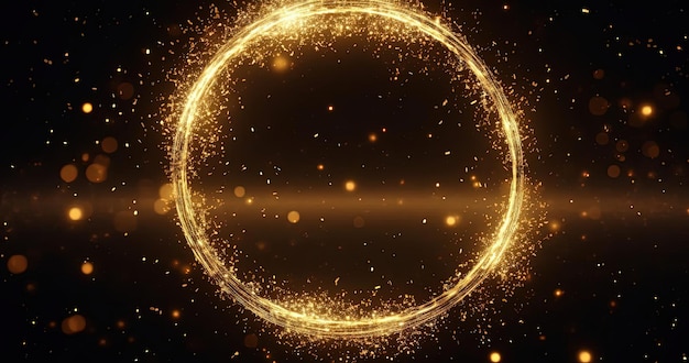 circular gold spark in animation stock video footage in the style of u image