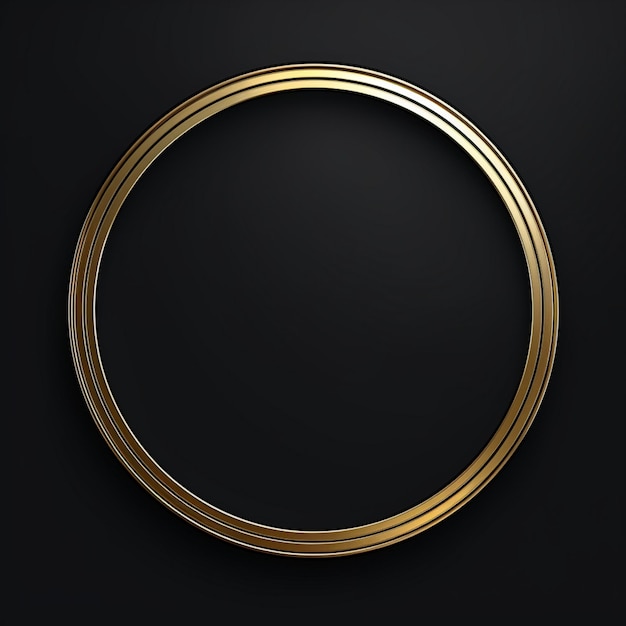 Circular golden frame ornament